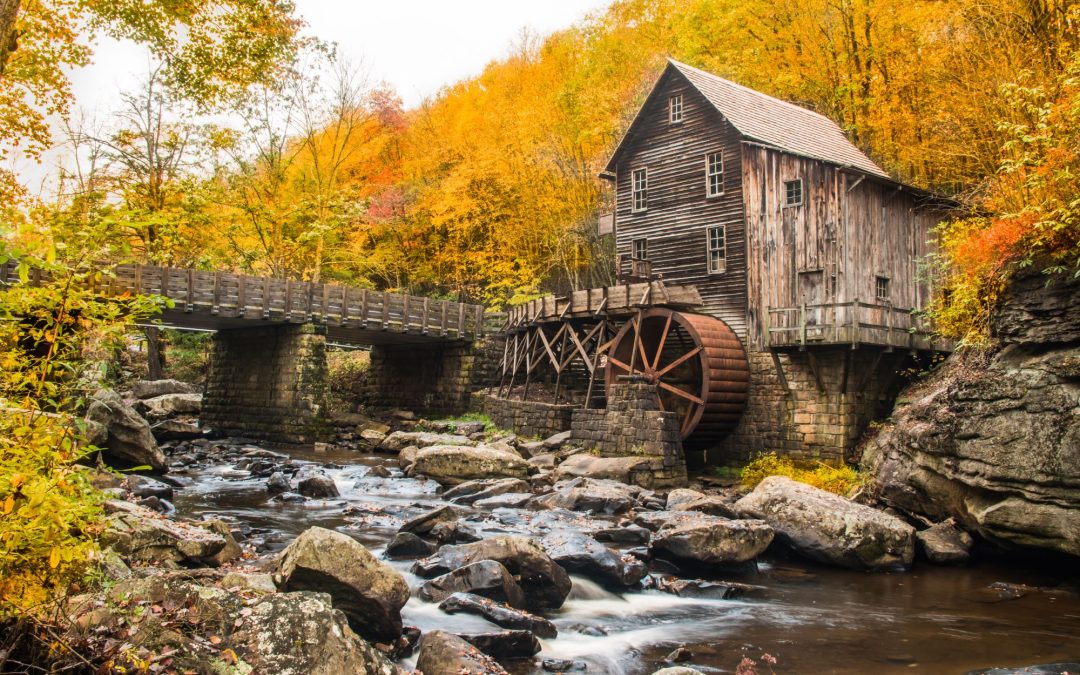 The Iconic Glade Creek Grist Mill at Babcock State Park, West Virginia